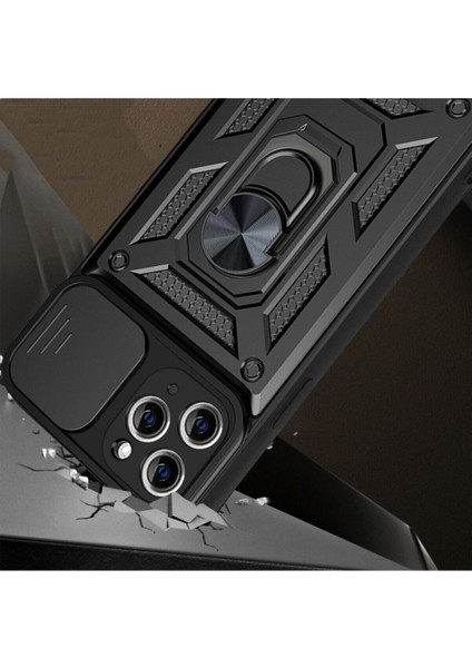 Apple iPhone 11 Uyumlu Kılıf Kamera Korumalı Sürgülü Yüzüklü Armor Military Tank Zırh modelleri