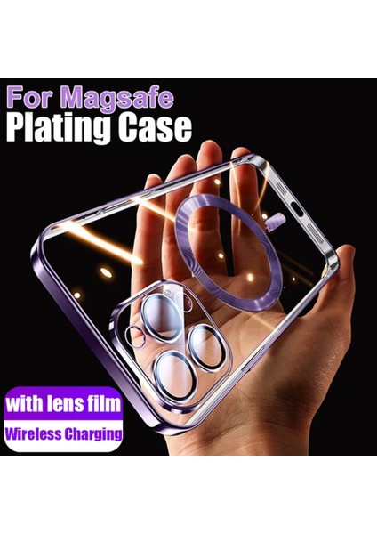 Apple iPhone 13 Pro Kılıf Kamera Lens Korumalı Magsafe Şarj Kilifi Şeffaf Renkli Yumuşak Kapak indirimleri