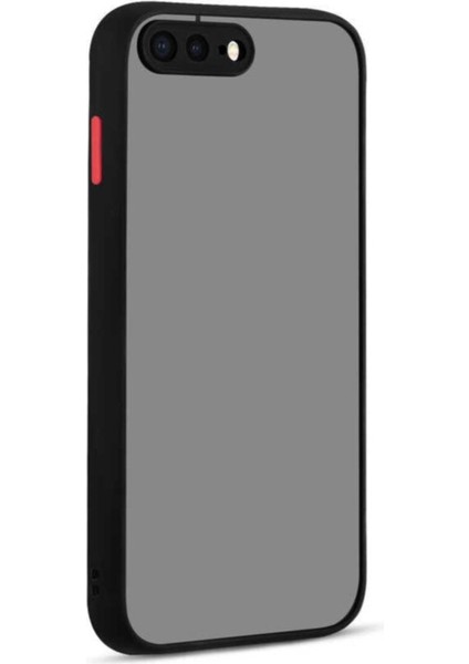 Apple iPhone 8 Plus Kılıf Kamera Korumalı Mat Renkli Buzlu Hux Silikon Siyah