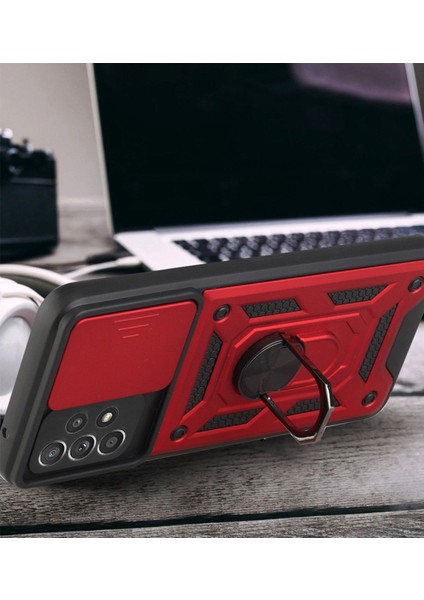 Samsung Galaxy A73 5G Kılıf Kamera Korumalı Sürgülü Yüzüklü Armor Military Tank Koruyucu Kapak modelleri
