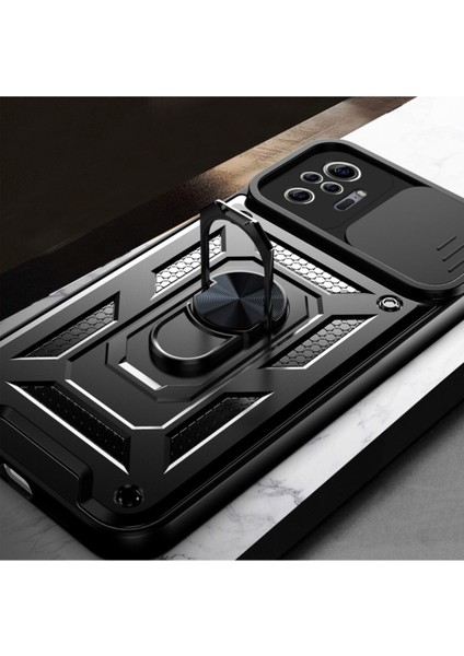 Xiaomi Redmi Note 10/10S Uyumlu Kılıf Kamera Korumalı Sürgülü Yüzüklü Armor Military Tank Zırh fiyatları