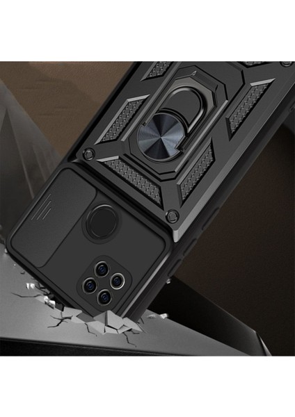 Xiaomi Redmi 9c Uyumlu Kılıf Kamera Korumalı Sürgülü Yüzüklü Armor Military Tank Zırh modelleri