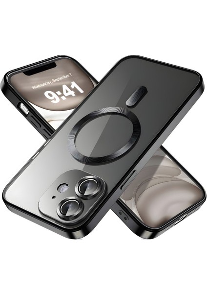Apple iPhone 12 Kılıf Kamera Lens Korumalı Magsafe Şarj Kilifi Şeffaf Renkli Yumuşak Kapak