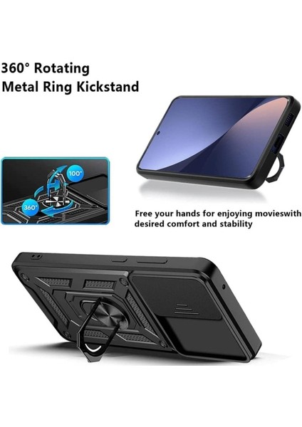 Xiaomi Mi 12 Lite Kılıf Kamera Korumalı Sürgülü Yüzüklü Armor Military Tank fiyatları