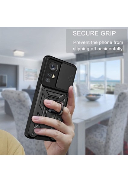 Xiaomi Mi 12 Lite Kılıf Kamera Korumalı Sürgülü Yüzüklü Armor Military Tank modelleri