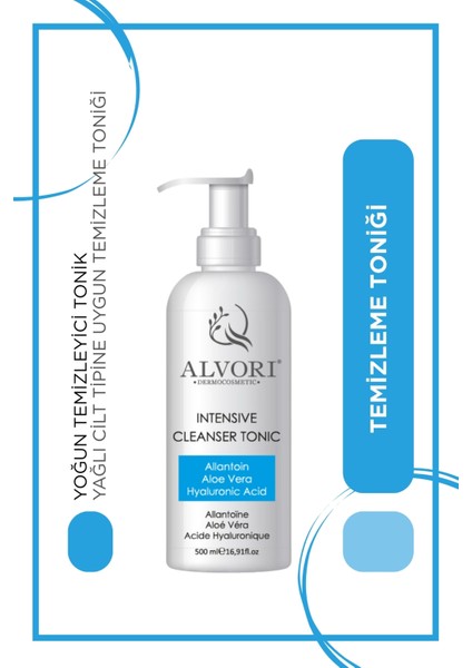 Intensive Cleansertonic, Yağlı Cilt Tiplerine Uygun Temizleme Toniği, Cildi Derinlemesine Temizlerken Doğal Kolajen Üretimine , Cildin Ph Dengesini Sağlar (125ML)