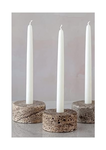Trrten Mermer Şamdan Mumluk 3lü Set Silver Dark modelleri