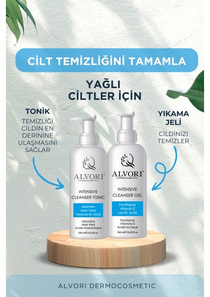 Intensive Cleansertonic, Yağlı Cilt Tiplerine Uygun Temizleme Toniği, Cildi Derinlemesine Temizlerken Doğal Kolajen Üretimine , Cildin Ph Dengesini Sağlar (125ML) indirimleri