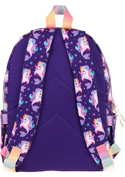 Üç Bölmeli Kız Çocuk Ilkokul Sırt Çantası (L5228) - Mor - Kauçuk Unicorn modelleri