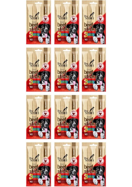 Dog Beef Stick 12 Adet 3X11GR. Biftekli, Çubuk, Köpek Ödül Maması