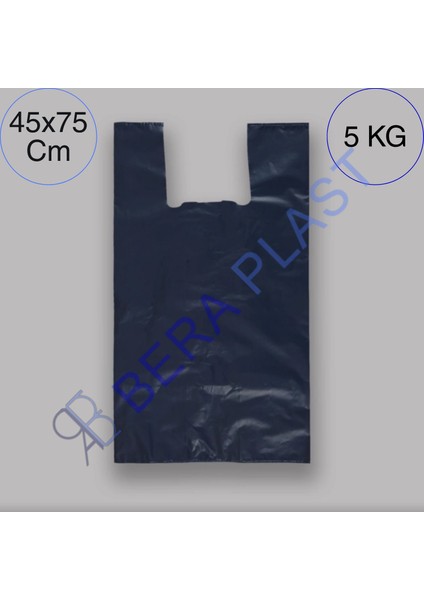45X75 cm Siyah Atlet Poşet – Kalın, Kulplu Orta Küçük Boy Taşıma ve Çöp Torbası