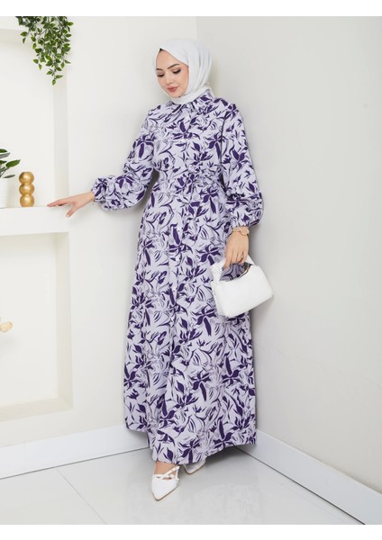 Yeni Sezon Mor Elbise / E0132