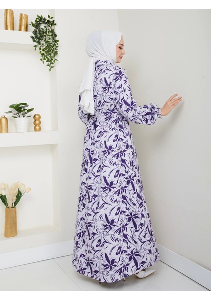 Yeni Sezon Mor Elbise / E0132