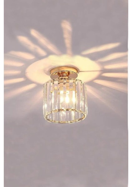 Plafonyer Tavan Gold Y-12 Kristal Taşlı Avize