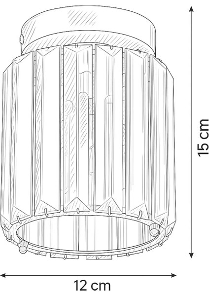 Plafonyer Tavan Gold Y-12 Kristal Taşlı Avize