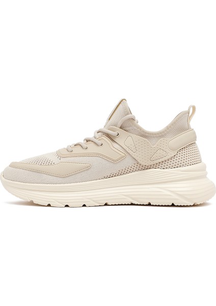Zero Erkek Bej Bağcıklı Kalın Tabanlı Kumaş Sneaker 25SFD69426F fiyatları