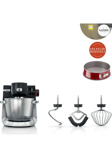 Serie 6 Terazili Mutfak Makinesi 1600 W Siyah Fırçalanmış Paslanmaz Çelik