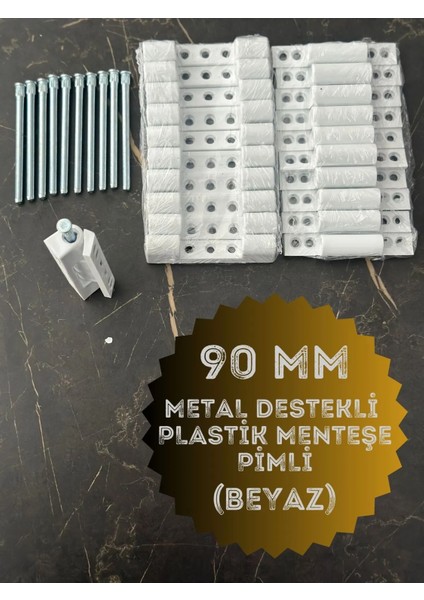 Pvc Pimapen Kapı Menteşesi Pls Metal Destekli 90MM (150ADET-1 Koli) Vidalar Dahil