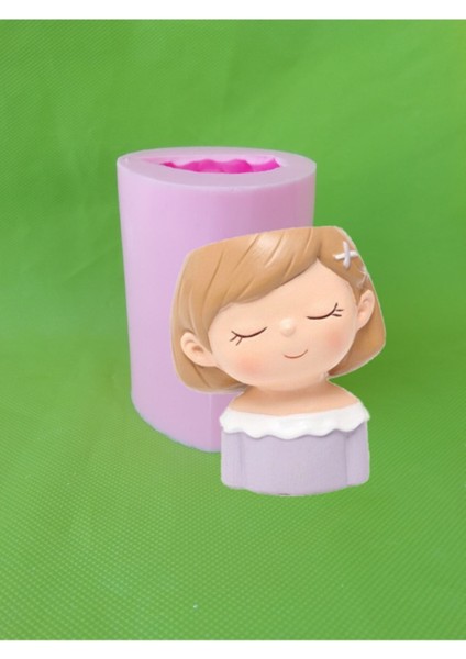 Elbiseli Kız Saksı Silikon Kalıp