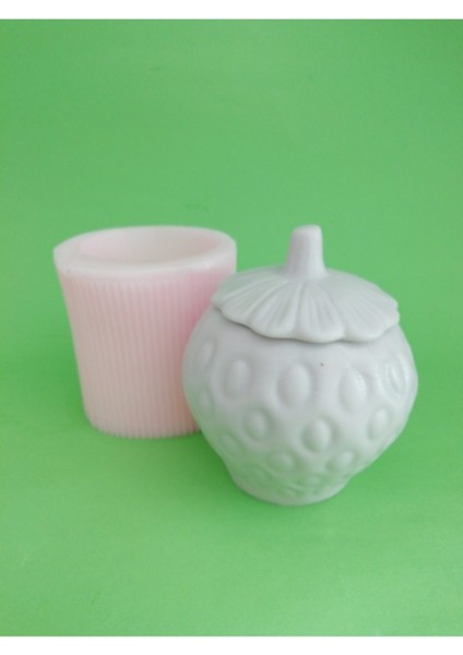 Çilek Saksı Kapaklı Silikon Kalıp