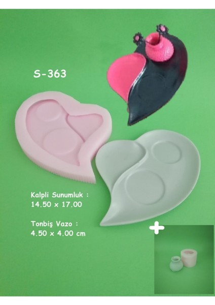 Kalpli Sunumluk + Tonbiş Vazo Silikon Kalıp