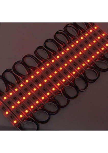 20 Adet 5 Watt Kırmızı Işık IP65 Modül Led, 10 Adet Magnetli, Çok Kaliteli Kırmızı Işık Modül LED
