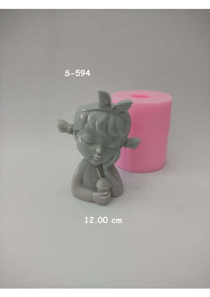 Milkshake Li Kız Saksı Silikon Kalıp (S594)