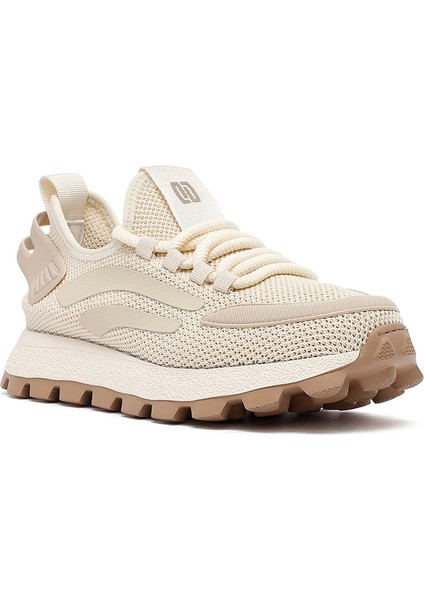 Zero Erkek Bej Bağcıklı Kalın Tabanlı Kumaş Sneaker 25SFD69406F
