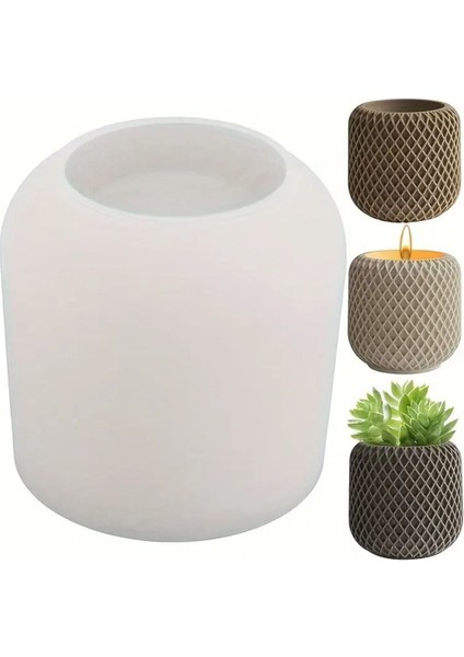 Fileli Mum Saksı Silikon Kalıp (S827)