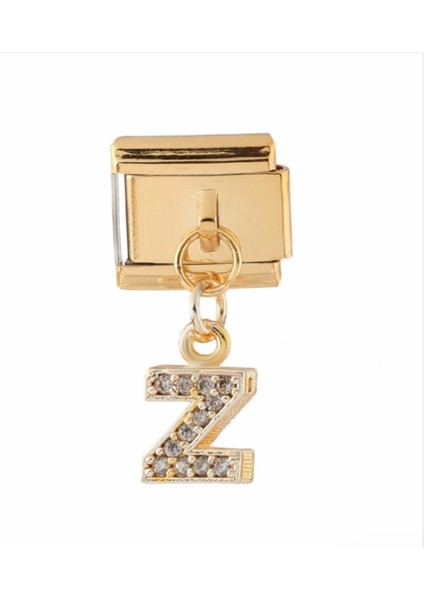 Z Harfli Çelik Gold Charm