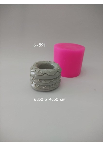 Donat Desenli Saksı Silikon Kalıp