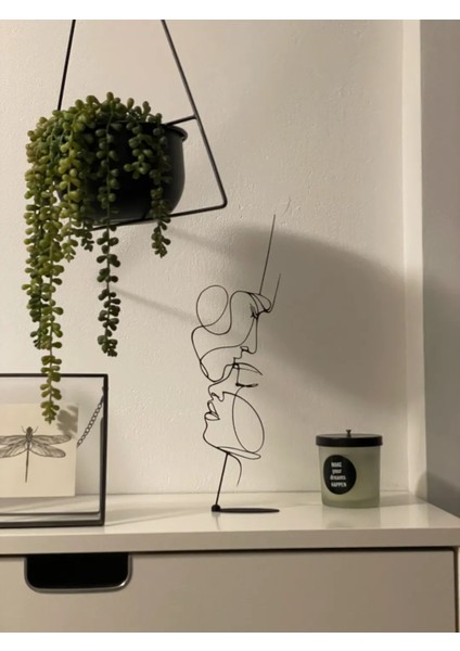 Aşkın Yüzü 3D Dekor Biblo - Modern Tasarım 30CM | Ayaklı Veya Duvara Uygun