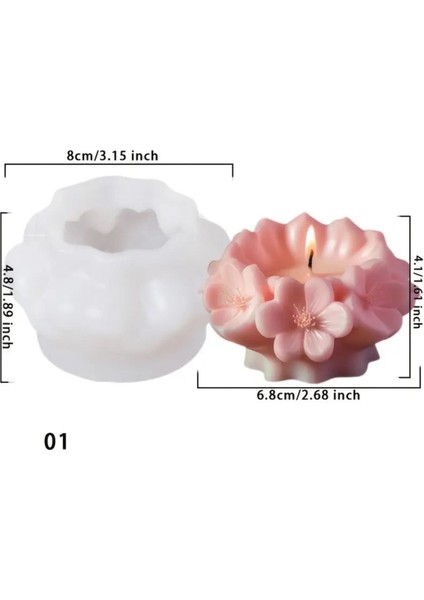 Kiraz Çiçeği Mum Silikon Kalıp (S887) fiyatları