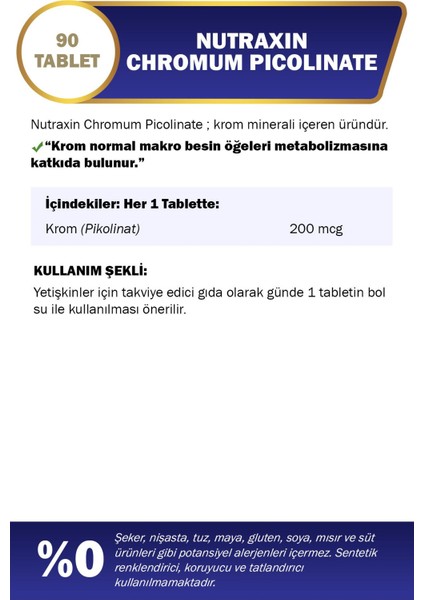 Nutraxin Chromium Picolinate 90 Kapsül 2 Adet fiyatları