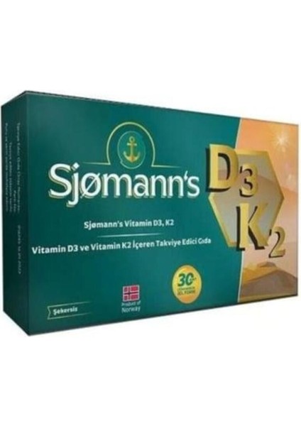 Sjomann's D3K2 Çiğnenebilir Jel 30 Tablet