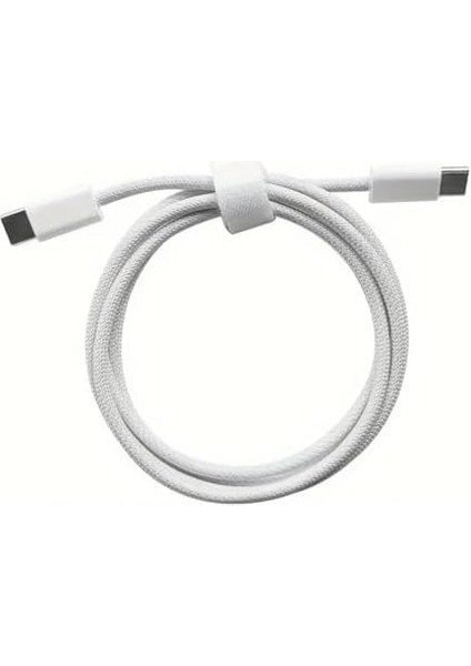 60W Iki Ucu Type-C Örgü Kablo, 1 Metre, Hızlı Şarj ve Veri Aktarımı, Dayanıklı ve Uzun Ömürlü Tasarım, Laptop ve Telefon Uyumlu, Beyaz