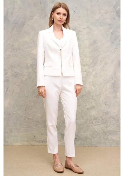 Mono Yaka-Fermuarlı Ceket