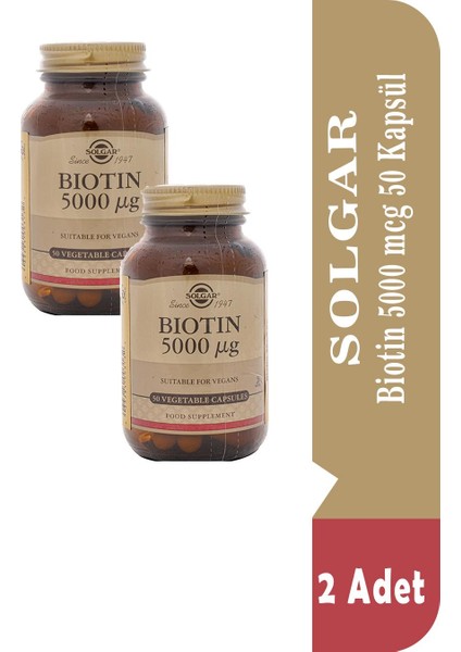 Solgar Biotin 5000 Mcg 50 Kapsül 2 Adet