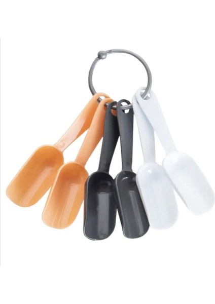 6'lı Renkli Küçük Plastik Baharat Şeker Çay Kahve Kaşığı 9cm