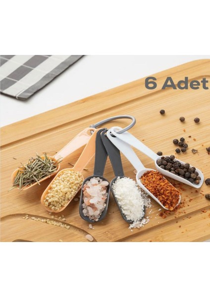 6'lı Renkli Küçük Plastik Baharat Şeker Çay Kahve Kaşığı 9cm fiyatları