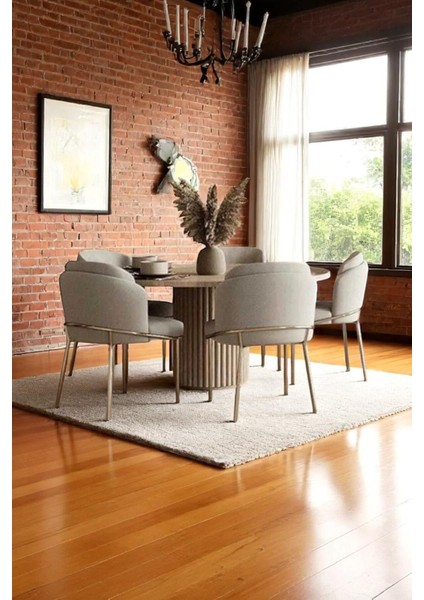 6'lı Gold Mutfak Sandalyesi Salon Sandalyesi Yemek Odası Sandalyesi 6 Adet Sandalye Baby Face