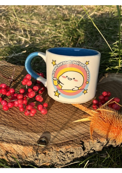 Esprili Seramik Kahve Kupası 200 ml Komik Baskılı Seramik Hediyelik Kupa