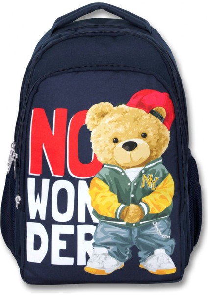 5033 Lacivert Beyaz Üç Gözlü Erkek Çocuk Okul Çantası -Hiphop Ayıcık fiyatları