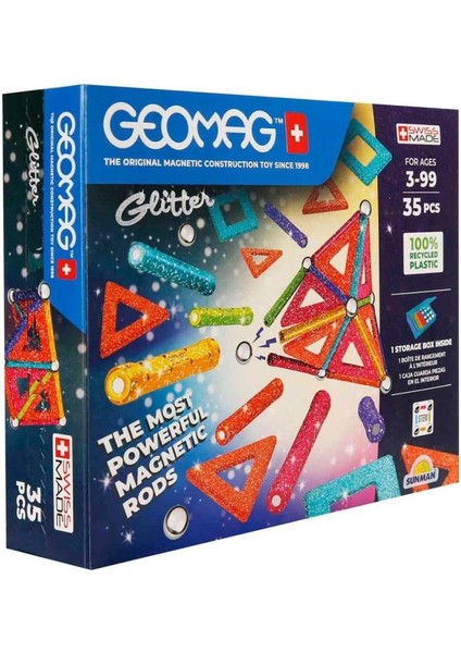 0535 Geomag Glitter Manyetik Zeka Oyunu 35 Parça