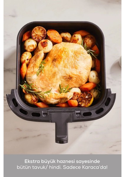 10 Farklı Pişirme Modu 9l Smart Screen Geniş Hazne Inox Airfryer 8 Kişilik