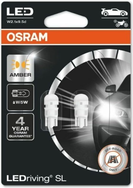T10 LED Turuncu Dipsiz WY5W Park ve Sinyal Ampülü 4 Yıl Garantili 2827-02B