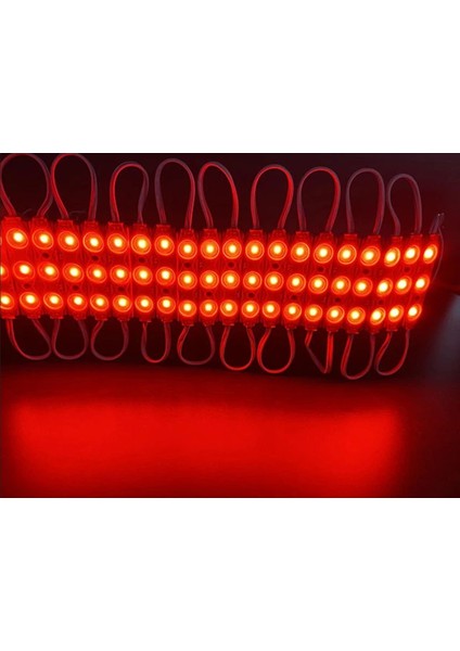 10 Adet 5 Watt Kırmızı Işık IP65 Modül Led, 10 Adet Magnetli, Çok Kaliteli Kırmızı Işık Modül LED