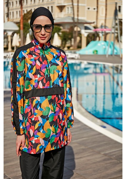 Remsa Paraşüt Tam Kapalı Tesettür Mayo R4703 Sariye Siyah indirimleri