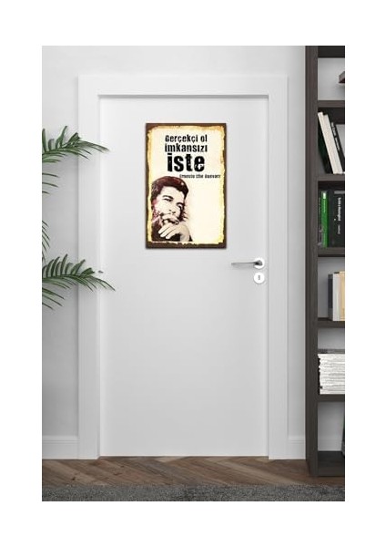 Kuşe Kağıt Duvar Posteri Che Gerçekçi Ol Imkansızı Iste Retro Vintage DRTR0013 fiyatları