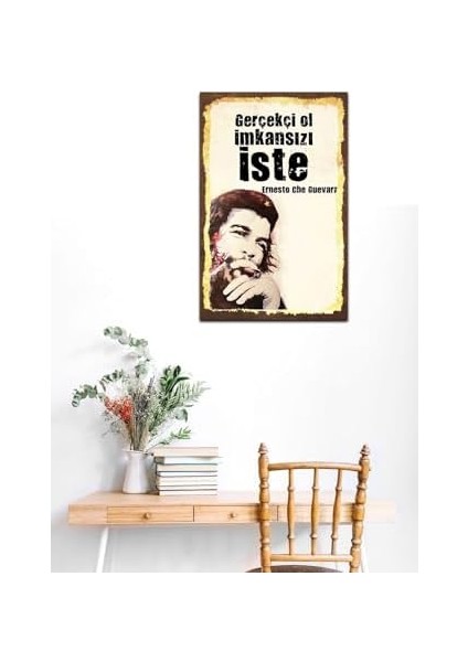 Kuşe Kağıt Duvar Posteri Che Gerçekçi Ol Imkansızı Iste Retro Vintage DRTR0013 modelleri